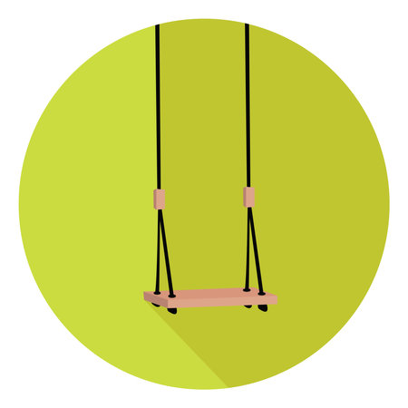 Wooden swing, illustration, vector on white backgroundのイラスト素材