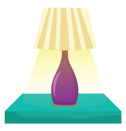 Table lamp, illustration, vector on white backgroundのイラスト素材