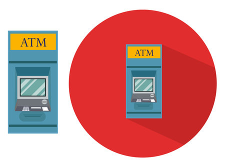 ATM machine,illustration, vector on white background.のイラスト素材