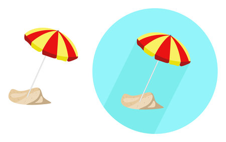 Beach umbrella,illustration, vector on white background.のイラスト素材