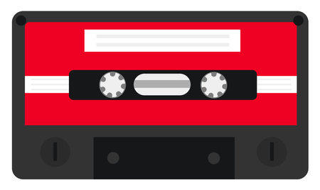 Audio tape,illustration, vector on white background.のイラスト素材