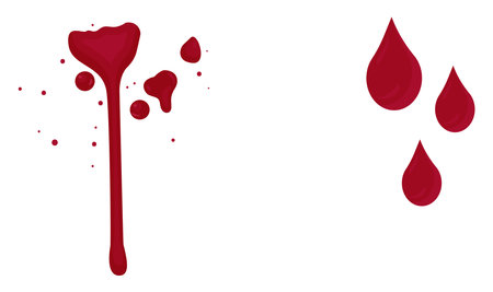 Blood drops,illustration, vector on white background.のイラスト素材