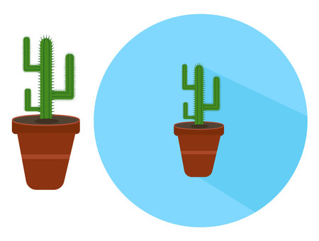 Small cactus ,illustration, vector on white background.のイラスト素材