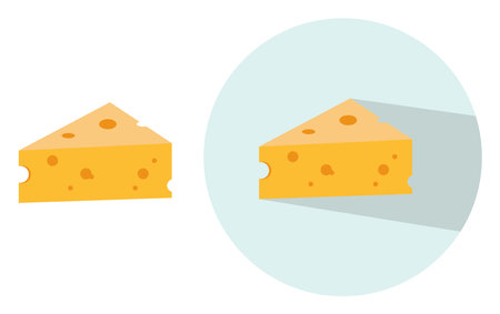 Slice of cheese ,illustration, vector on white background.のイラスト素材