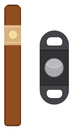 Cigar cutter ,illustration, vector on white background.のイラスト素材