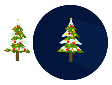 Christmas tree ,illustration, vector on white background.のイラスト素材