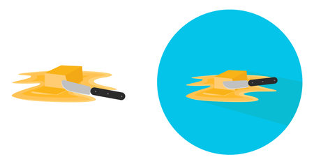 Butter knife ,illustration, vector on white background.のイラスト素材