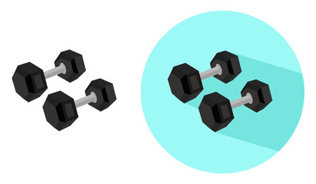 Heavy dumbell ,illustration, vector on white background.のイラスト素材