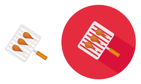 Hand grill ,illustration, vector on white background.のイラスト素材