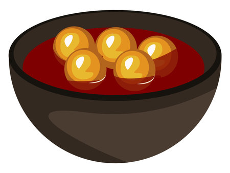Delicious gulabjamun ,illustration, vector on white background.のイラスト素材