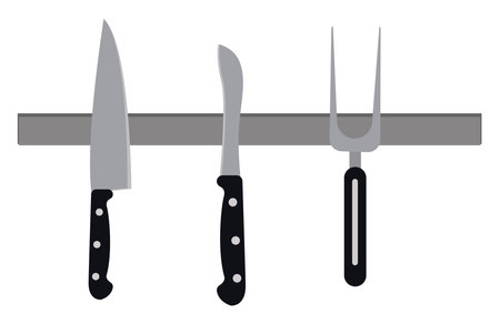Hanging knives ,illustration, vector on white background.のイラスト素材