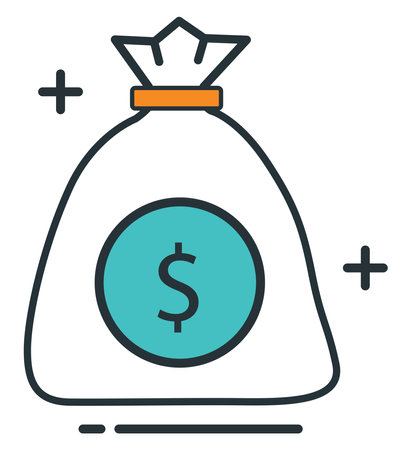 Money bag ,illustration, vector on white background.のイラスト素材
