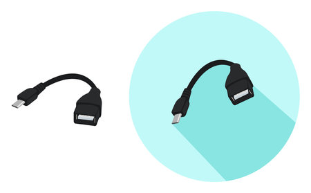 Mini usb port ,illustration, vector on white background.のイラスト素材