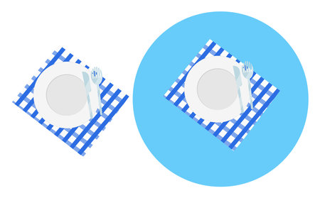 Empty plates ,illustration, vector on white background.のイラスト素材