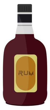 Bottle of rum ,illustration, vector on white background.のイラスト素材