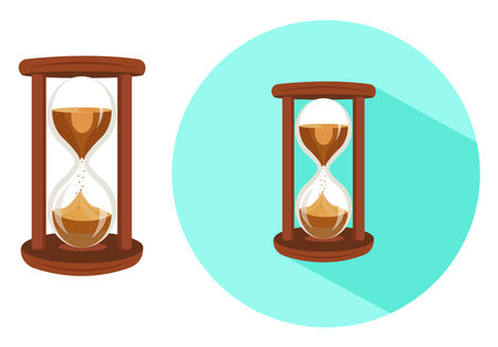 Sand timer ,illustration, vector on white background.のイラスト素材