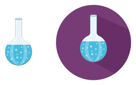 Round bottom flask ,illustration, vector on white background.のイラスト素材