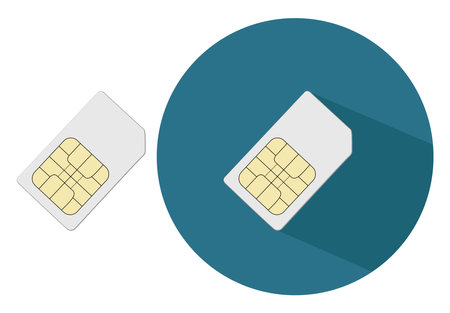 Sim card ,illustration, vector on white background.のイラスト素材