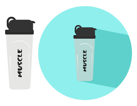 Smoothie shaker ,illustration, vector on white background.のイラスト素材