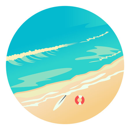 Sea view ,illustration, vector on white background.のイラスト素材