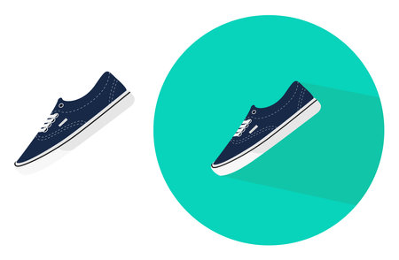 Blue sneakers ,illustration, vector on white background.のイラスト素材
