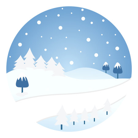 Snow fall ,illustration, vector on white background.のイラスト素材