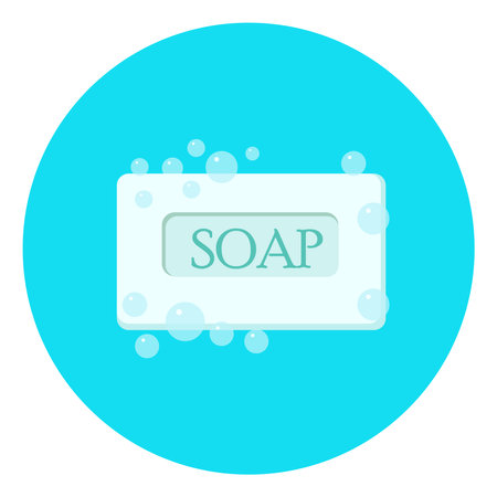Blue soap ,illustration, vector on white background.のイラスト素材