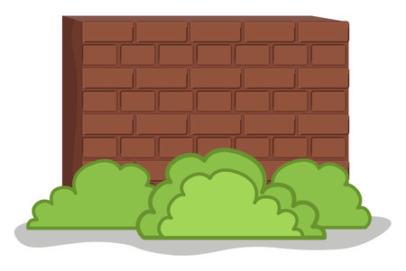 Tall wall ,illustration, vector on white background.のイラスト素材