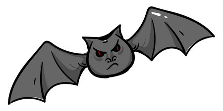 Small angry bat,illustration,vector on white backgroundのイラスト素材