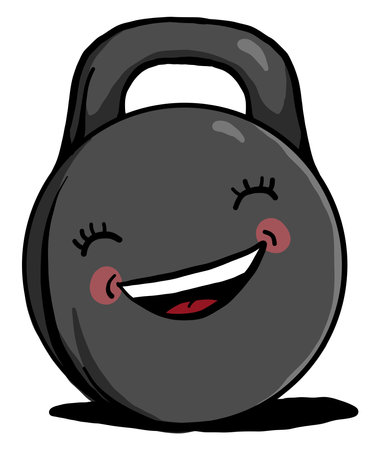 Kettlebell laughing,illustration,vector on white backgroundのイラスト素材