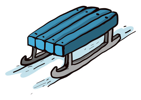 Blue sleigh,illustration,vector on white backgroundのイラスト素材
