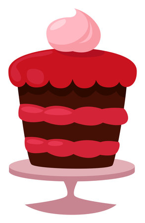 Red velvet cake,illustration,vector on white background