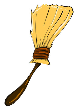 Small broom,illustration,vector on white backgroundのイラスト素材