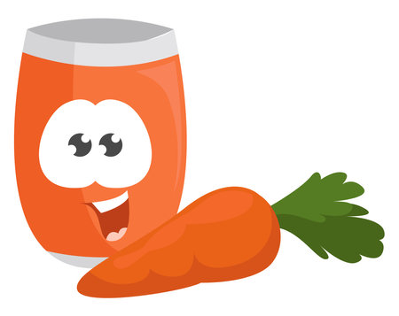 Carrot juice,illustration,vector on white backgroundのイラスト素材