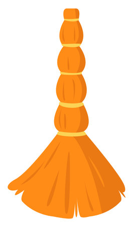 Old broom,illustration,vector on white backgroundのイラスト素材