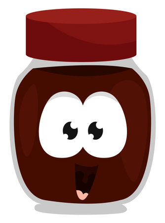 Jar full of chocolate,illustration,vector on white backgroundのイラスト素材