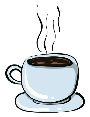 Hot cup of coffee,illustration,vector on white backgroundのイラスト素材