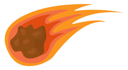 Fire comet ,illustration,vector on white backgroundのイラスト素材