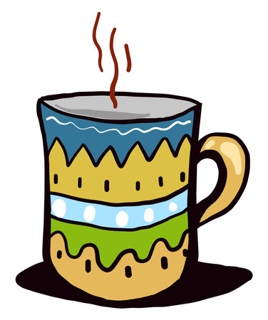 Colorful cup,illustration,vector on white backgroundのイラスト素材