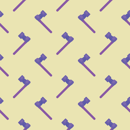 Purple hammer , seamless pattern on a beige background.