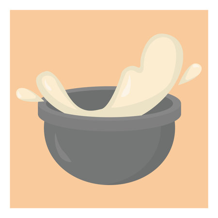 Dough in a bowl ,illustration,vector on white backgroundのイラスト素材