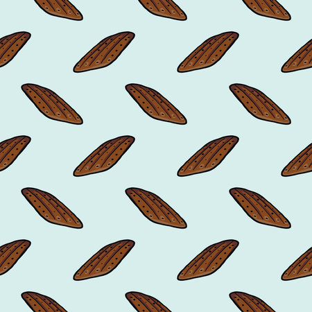 Brown wood , seamless pattern on a light blue background.のイラスト素材