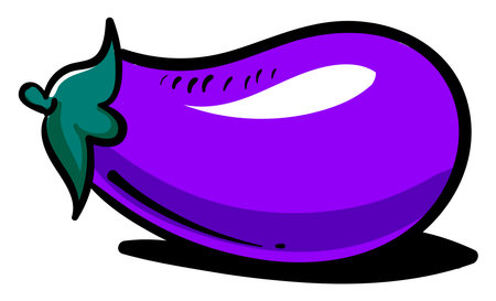 Fresh eggplant ,illustration,vector on white backgroundのイラスト素材