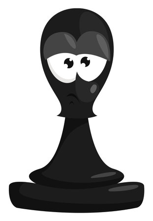 Black pawn , illustration, vector on white backgroundのイラスト素材