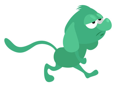 Green creature,illustration,vector on white backgroundのイラスト素材