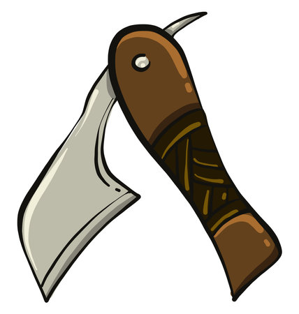 Sharp pocket knife ,illustration,vector on white backgroundのイラスト素材