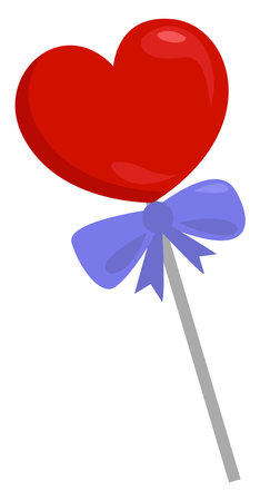 Heart shaped lolipop ,illustration,vector on white backgroundのイラスト素材