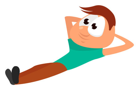Very lazy boy ,illustration,vector on white backgroundのイラスト素材