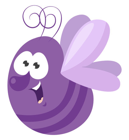 Purple fly ,illustration,vector on white backgroundのイラスト素材