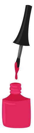 Pink nailpolish ,illustration,vector on white backgroundのイラスト素材